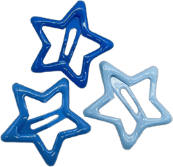 3Pcs Star Hairpin Fashion Women Alloy Side Hair Barrettes Cool Girls Color Hair Boutique Headwear Accessories Hair Clips Hair Accessories (Blue)