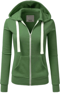 DOUBLJU Lightweight Thin Zip-Up Hoodie Jacket for Women with Plus Size 2X B_kellygreen