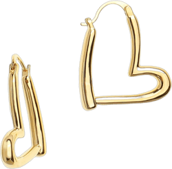 Sonateomber Heart Hoop Earrings for Women, Valentine Large Chunky Love Huggie Earing Wedding Prom Hypoallergenic Fashion Jewelry Gift. Gold