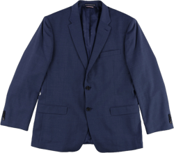 Tommy Hilfiger Mens Stretch Performance Two Button Blazer Jacket blue 44