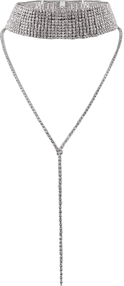 Kercisbeauty Dainty Rhinestones Choker Y Necklace for Women Party Diamond Choker Long Chain Necklace Bar