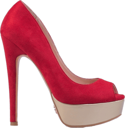 Petit Cadeau Danielle - Women's Classy & Elegant Peep Toe Pumps with 6" Stiletto High Heels & 1.5" Platform. Handmade to Perfection. 6 Red/Gold