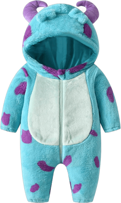 Dcohmch Baby Boy Girl Holloween Costume Cute Blue Monster Jumpsuit Costumes Infant Toddler Kids Cosplay Outfit Monster 6-12 Months