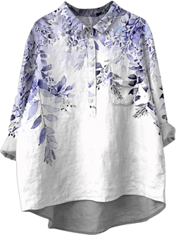 Cotton Tops Workout Tops Women,Womens Button down Shirts Cotton Shirts Lapel Neck Floral Tops with Pocket A7-purple 5X-Large