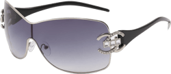 Wrap Around Y2K Sunglasses for Women Men Fashion Large Frame One-piece Shades Trendy Shield Design Gradient Lens Black Frame/Gradient Gray Lens C7