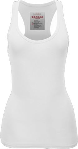 Zenana Women's Plain Solid Color Ribbed Racerback Tank Top Shirt Plus Sizes 3X-Large White