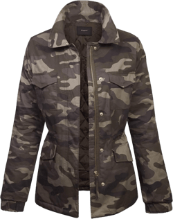 KOGMO Womens Military Anorak Safari Jacket with Pockets Large 888_camo