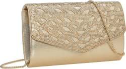 Rhinestones Embellished Evening Bag Dressy Formal Purse Wedding/Party/Prom Cocktail Clutch for Women Champagne