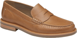 Johnston & Murphy Men's Lyles Leather Penny Loafer Dress Casual Slip On Shoe, Tan Full Grain, Size 12
