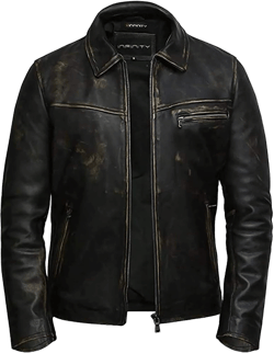 BRANDSLOCK Mens Real Leather Biker Genuine Cow Hide Jacket 5X-Large Vintage Black