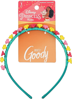 GOODY Ouchless Headband For All Hair Types - Disney Princess, Moana - Comfort Fit for All-Day Wear - Beautiful Design for Instant Style - Pain-Free Hair Accessories for Women, Men, Boys & Girls