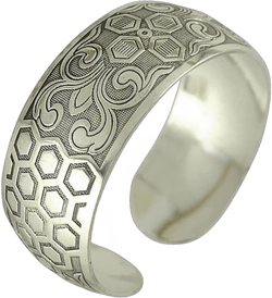 Tibeten Silver Carved Spiral Flower Connecting Branches Ethnic Elephant Turtle Wide Bracelet Pattern Wide Band Open Cuff Bangle for Women Gifts Party Jewelry