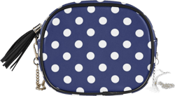 ALAZA Stylish Navy Blue Polka Dot Shoulder Crossbody Bag With Metal Chain Strap for Women Girl