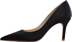 JOEupin Women's Stiletto Satin High Heel Pumps Classic Party Wedding Pointed Toe Pump Shoes 3.14 Inch 8 Black