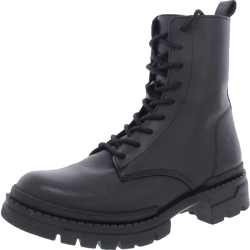 Steve Madden Women's Jamisyn Combat Boot 8.5 Black Leather