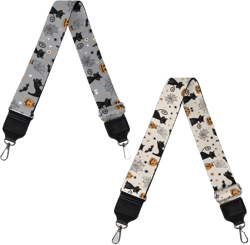 Jeiento Replacement Shoulder Strap,2 Piece Set Guitar Style Handbag Crossbody Strap Adjustable Guitar Straps for Women Girls One Size Halloween Black Cat Pumpkin