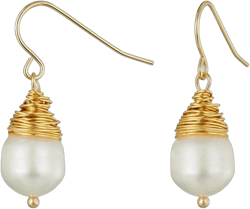 Pearl Dangle Earring 10mm Pearl Drop Delicate Hypoallergenic Hand-wound Pearl Dangle Earring Jewelry for Women Girl