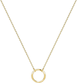 Fettero Pendant Necklace Gold Choker Layered Coin Open Karma Circle Full New Crescent Moon 14K Gold Plated Dainty Simple Moon Phase Jewelry for Women Gift Karma Circle Gold