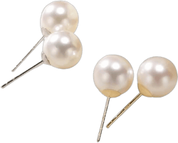 Faux Pearl Stud Earrings 2 Pairs, Sterling Silver Hypoallergenic Earring Set for Women Men, Plated Gold S925 Silver Big Round Pearl Earrings A pair/12mm