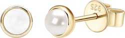 Pearl Earrings for Women 18K Gold Plated Handpicked AAAA Freshwater Cultured Pearls Stud Hypoallergenic Wedding Earrings Jewelry Gift for Her 3.5-4mm Gold