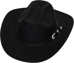 Women Men Western-Cowboy-Cowgirl-Hat Outdoor Faux Felt Wide Brim Western-Belt-Buckle Panama Fedora Hat(M) 7-7 1/4 Black