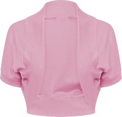 Loxdonz Women's Short Sleeve Shrug Open Front Cotton Cropped Cardigan Bolero Shrugs Jacket Small Light Pink