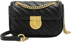 Scarleton Crossbody Bags for Women, Quilted Shoulder Bag, Lightweight Gold Chain Purses for Women, Crossbody Bag, H2089 Black a