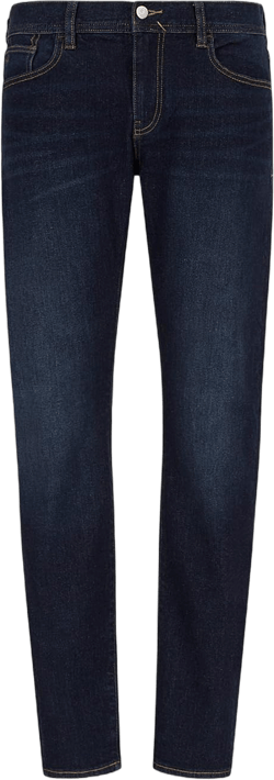 Armani Exchange Men's A|x 5 Pocket Slim Denim 34 Short Dark Wash/Tobacco Stitching/Stretch Cotton