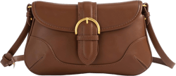 Coucoland Crossbody Bags for Women - Leather Saddle Purse Boho Cross Body Handbag with Adjustable Strap for Women Daily Brown
