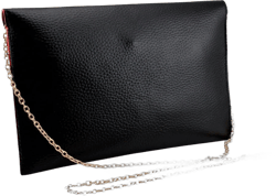 GEARONIC Clutch Purses, PU Leather Evening Envelope Clutch Handbags Womens Crossbody Bag with Chain Strap Black