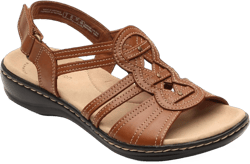 Clarks Women's Leisa Janna Sandal 8.5 Wide Tan Leather