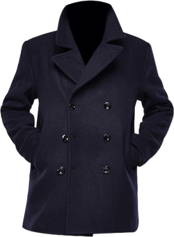 LP-FACON Mens Peacoat Winter Wool Jacket - Ryan Bingham Walker Stone Coat Black/Navy Blue XX-Large Blue