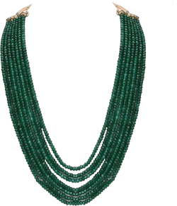 Ratnavali Jewels Green color 7 Line Quartz Beads Strand Jewelry Necklace Women