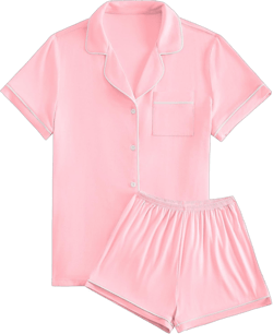 Umenlele Women's 2 Piece Pajama Set Short Sleeve Cotton Sleepwear Pjs Loungewear X-Large Light Pink