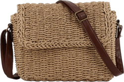 KUANG! Straw Bag for Women Summer Woven Beach Handbag Clutch Crossbody Shoulder Bags Khaki