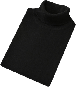 100% Cashmere Turtleneck Men's Pullover Autumn and Winter Soft, Light and Warm Roll-Neck Pullover Knitted Sweater Large Black