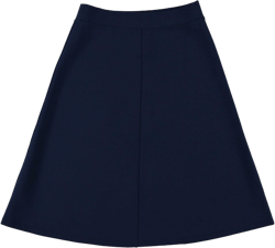 Women’s Baisc A-Line Knee Length Skirt- Elastic Waist Office Skirt Medium Navy