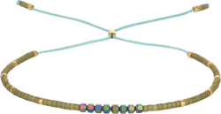 C·QUAN CHI Strand Women Bracelet Thin Miyuki Cubic Metal Beads Stackable Casual Bangle for Women OOTD 24G