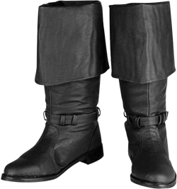 British Renaissance Style Medieval Pirate Boots Pointed Toe Low Heel Leather Comfortable Casual Unisex Country Western Boots Available For Regular And Wide Calf ( Color : Black , Size : 14 Women/12.5 14 Women/12.5 Men Black