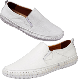 Mens Loafers Casual Lofer Penny Shoes Leather Driving Walking Flat Shoes Casual Boat Lightweight Breathable Slip On Bean Shoes for Men 10.5 White