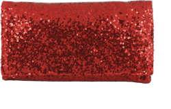 LONI Womens Sparkly Sequin Party Evening Clutch Shoulder Bag Medium Red