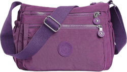 Crossbody Bags for Women Waterproof Tote Bag Casual Nylon Purse Handbag RFID Lightweight Messenger Bag Purple