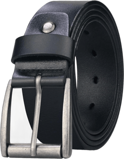 maikun Genuine Leather Belt for Men, Black Dress Belt, Vintage Distressed Buckle, Classic Style for Everyday Wear Black waist size 33-36''