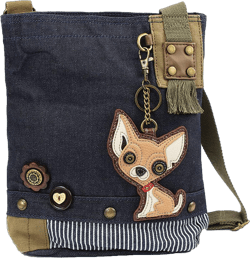 Chala Patch Cross-Body Women Handbag, Canvas Messenger Bag Chihuahua