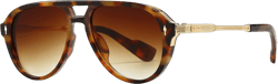 AIEYEZO Retro Aviator Sunglasses for Men Women Classic Military Pilot Sun Glasses 70s Vintage Shades (Tortoise/Brown Gradient)