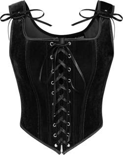 Scarlet Darkness Renaissance Corset Tops for Women Vintage Lace Up Overbust Velvet Bustier Bodice 10 Black