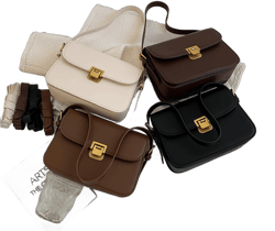 Women's Fashion Crossbody Bag - Vintage and Trendy Single Shoulder Square Bag Beige