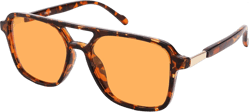 Pro Acme Retro Polarized Aviator Sunglasses for Women Men,Trendy Rectangle 70s Flat Vintage Shades Square Sun Glasses PA6001 C03 Brown Tortoise/Orange 54 Millimeters