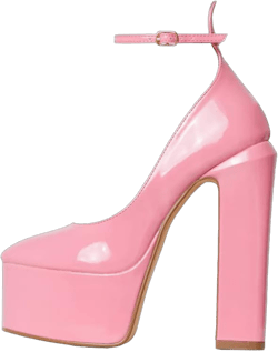 Goolita Women's Ankle Strap Platform Heels Patent Leather Closed Toe Chunky Heel Pumps Glaring Party Dress Shoes 9.5 Pink