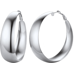 FindChic Large Chunky Hoop Earrings for Women Stainless Steel 60mm Oversized Round Earrings Light Weight Hypoallergenic Hoops Loop Earrings for Girls